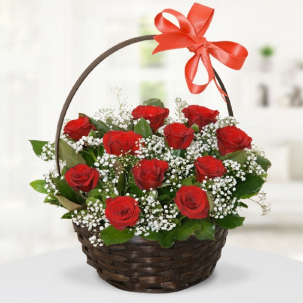  Tekirdağ Çiçek Siparişi Sepette Kırmızı Güller